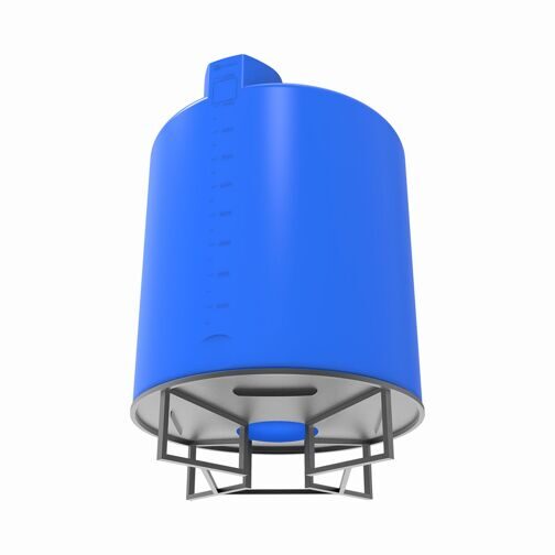 Емкость TOR 10000л под плотность до 1.2 г/см³ синяя на конусном основании (полный слив)